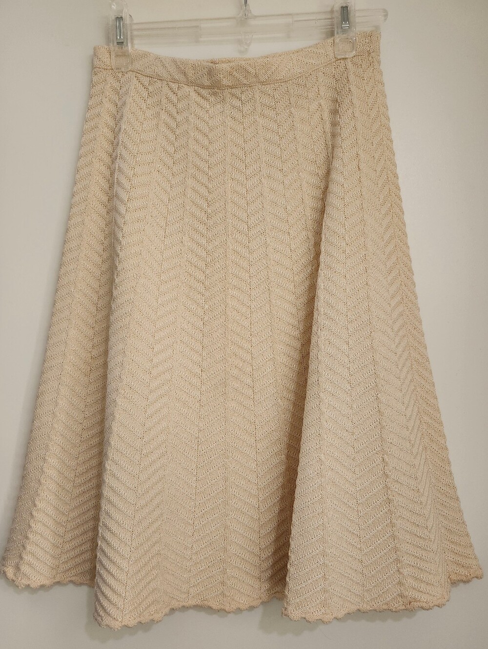 St. John Collection Vintage Early 2000s A-Line Chevron Knit Skirt